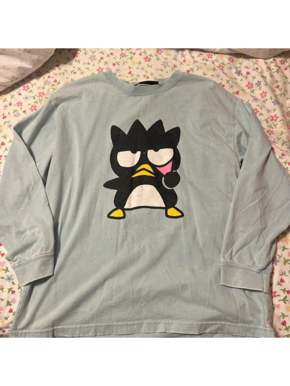 Forever 21 blue sanrio long sleeve shirt with badtz maru design